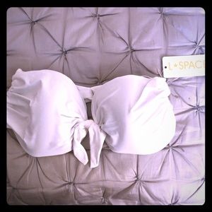NWT L*Space White Strapless Bikini Top